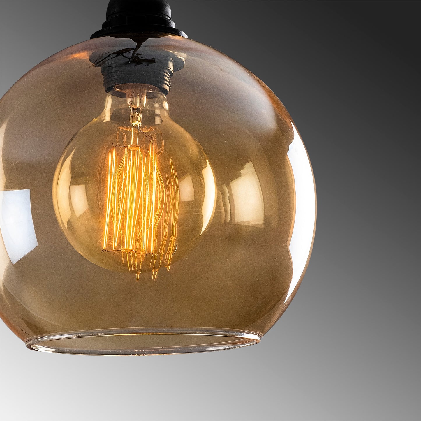 Loftlampe Gold - 020 - Sort og guldfarvet glas