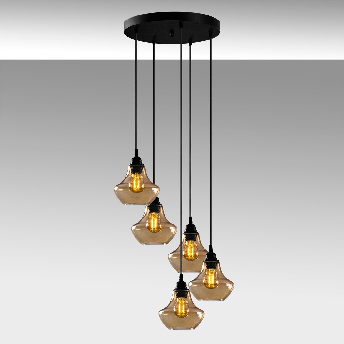 Loftlampe Gold - 054 - Sort og guldfarvet