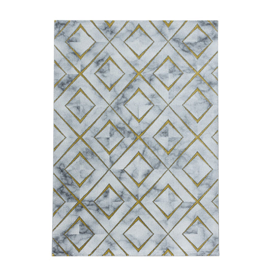 NAXOS3811GULD Tæppe (120 x 170) - Guld Grå Hvid