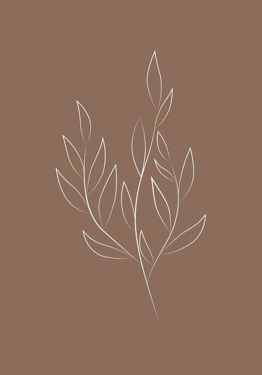 Plakat - Drawed leaf - 50x70