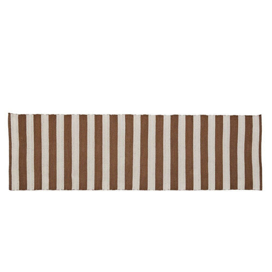 Strivie tæppe løber240x70 cm. stribet brun,