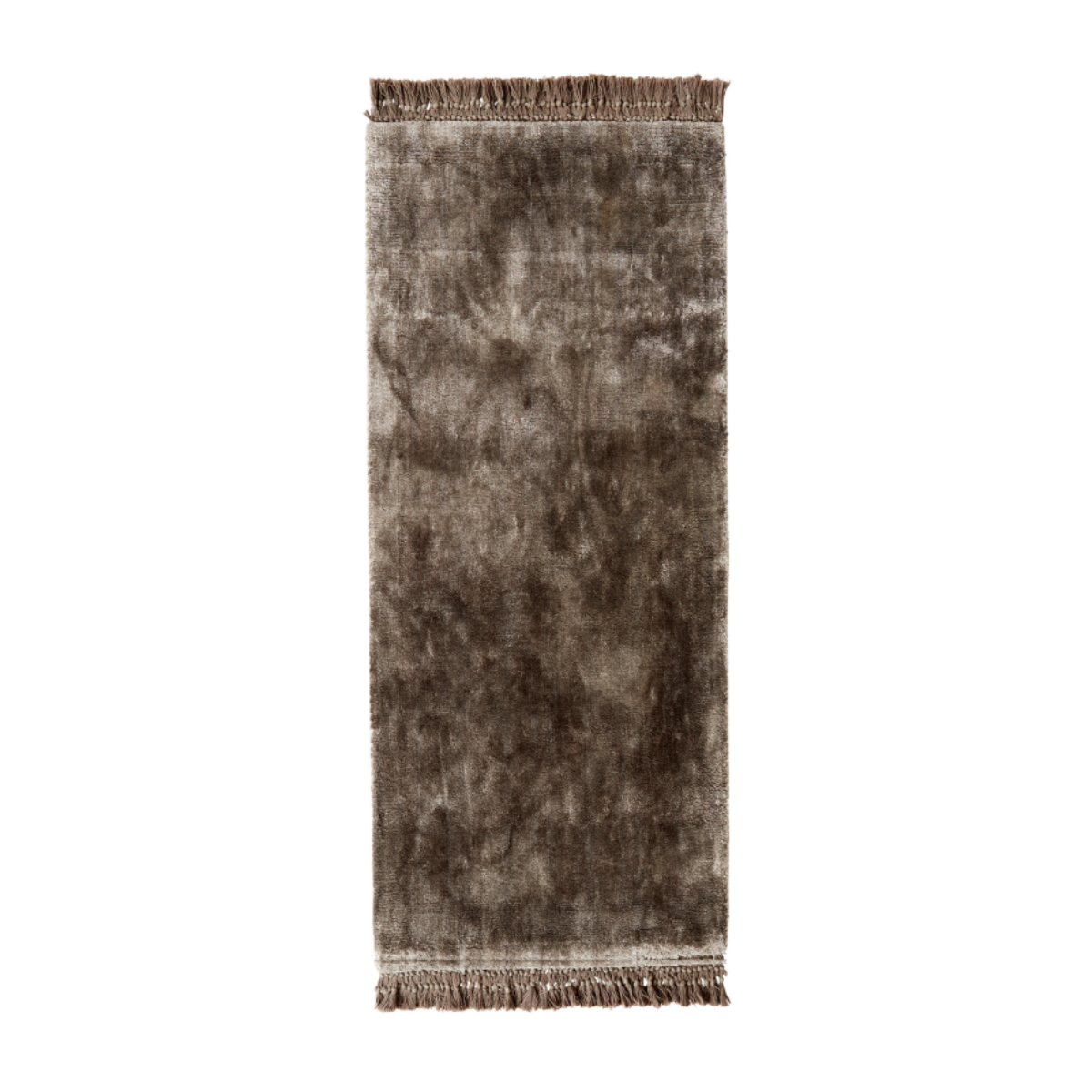 NOBLE tæppe med frynser - 75x200 - varm grå