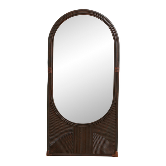 TURA spejl med træramme - 179x87 cm - brun
