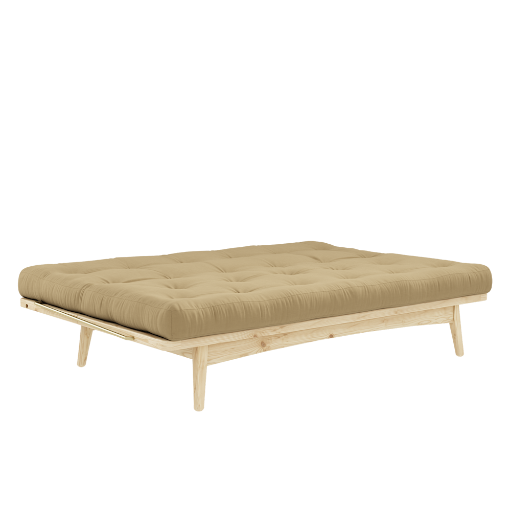 FOLK CLEAR LACQUERED W. 5-LAYER MIXED MATTRESS WHEAT BEIGE-1
