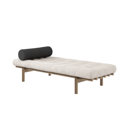 NEXT DAYBED CAROB BROWN LACQUERED W. 4-LAYER MIXED MATTRESS IVORY-0