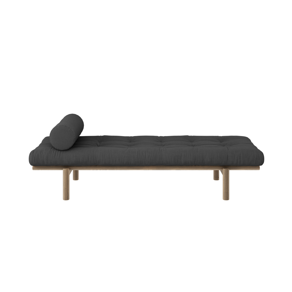 NEXT DAYBED CAROB BROWN LACQUERED W. 4-LAYER MIXED MATTRESS CHARCOAL-1
