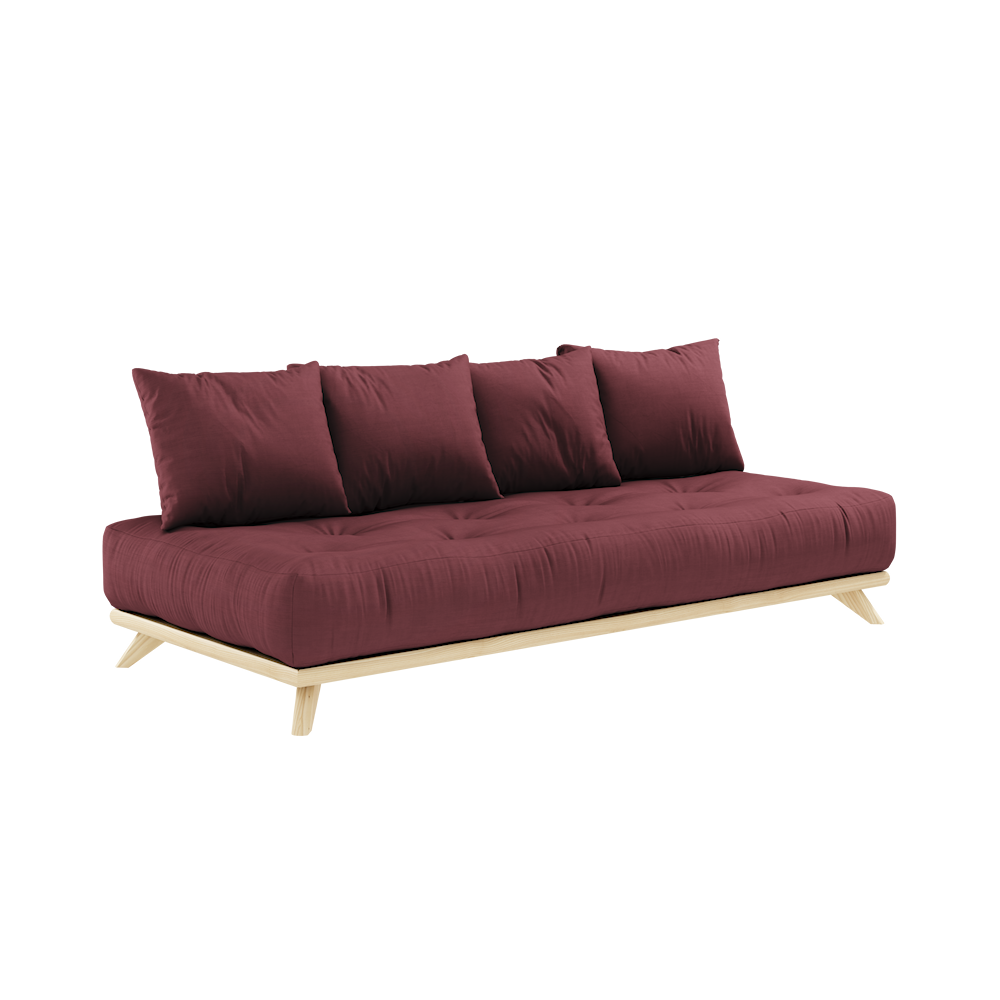 SENZA DAYBED CLEAR LACQUERED W. SENZA DAYBED MATTRESS SET BORDEAUX-0