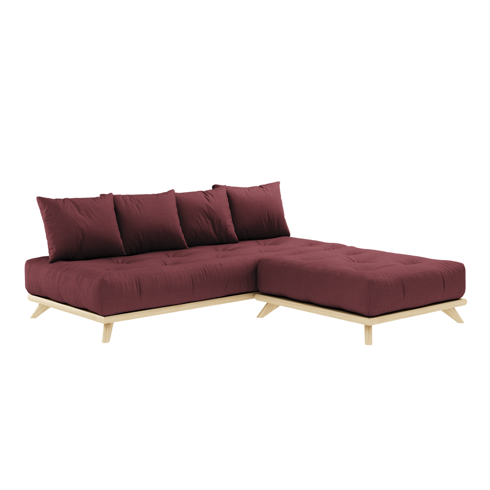 SENZA DAYBED CLEAR LACQUERED W. SENZA DAYBED MATTRESS SET BORDEAUX-1