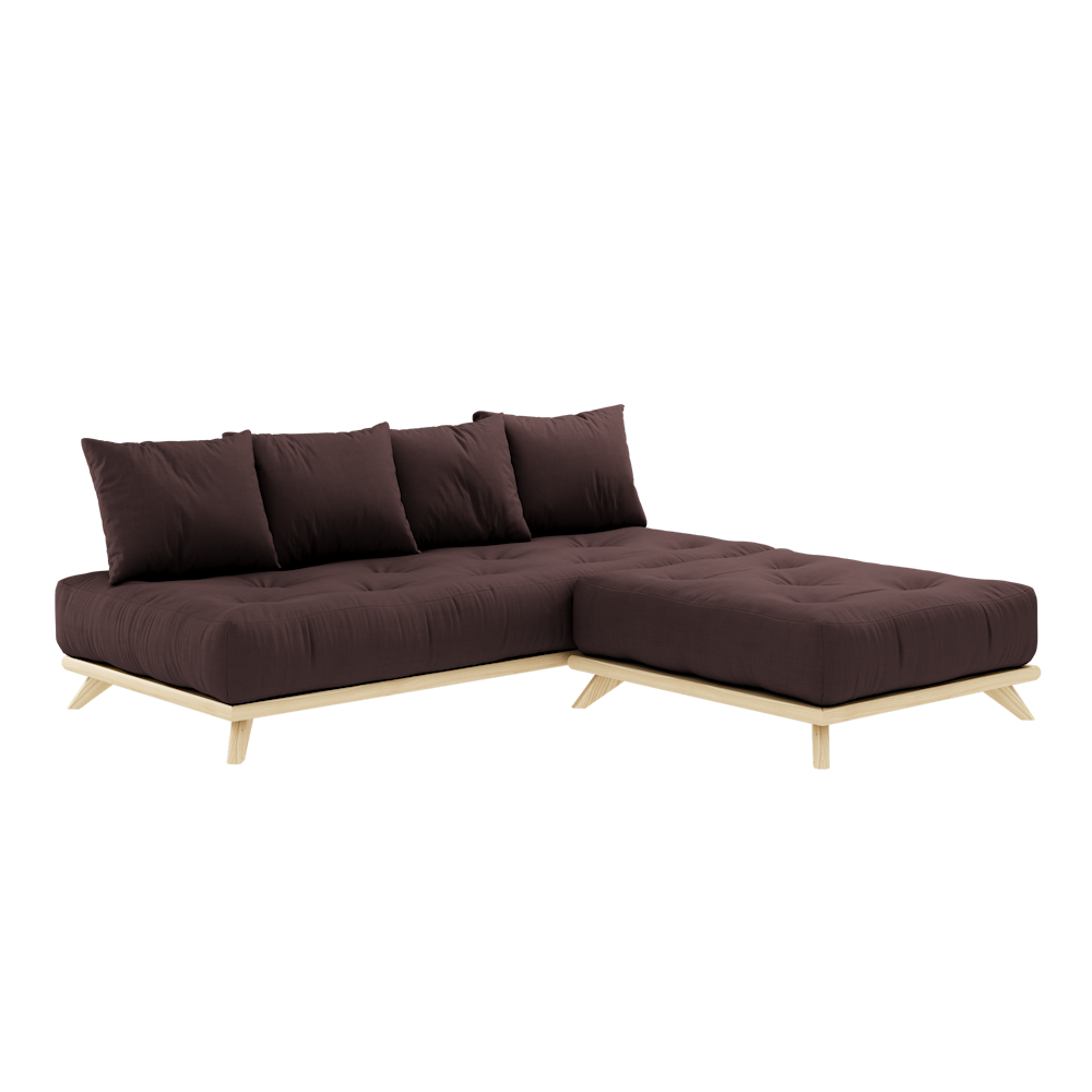 SENZA DAYBED CLEAR LACQUERED W. SENZA DAYBED MATTRESS SET BROWN-1