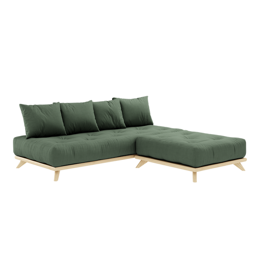 SENZA DAYBED CLEAR LACQUERED W. SENZA DAYBED MATTRESS SET OLIVE GREEN-1