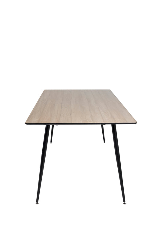 Silar Spisebord - 180 cm - "Træ Look" Melami / Sorte ben