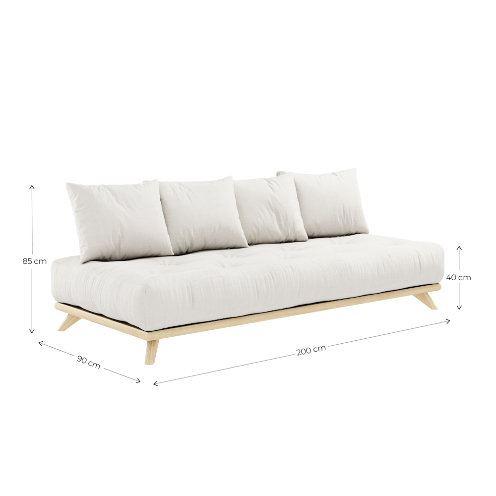 SENZA DAYBED CLEAR LACQUERED W. SENZA DAYBED MATTRESS SET LINEN-7