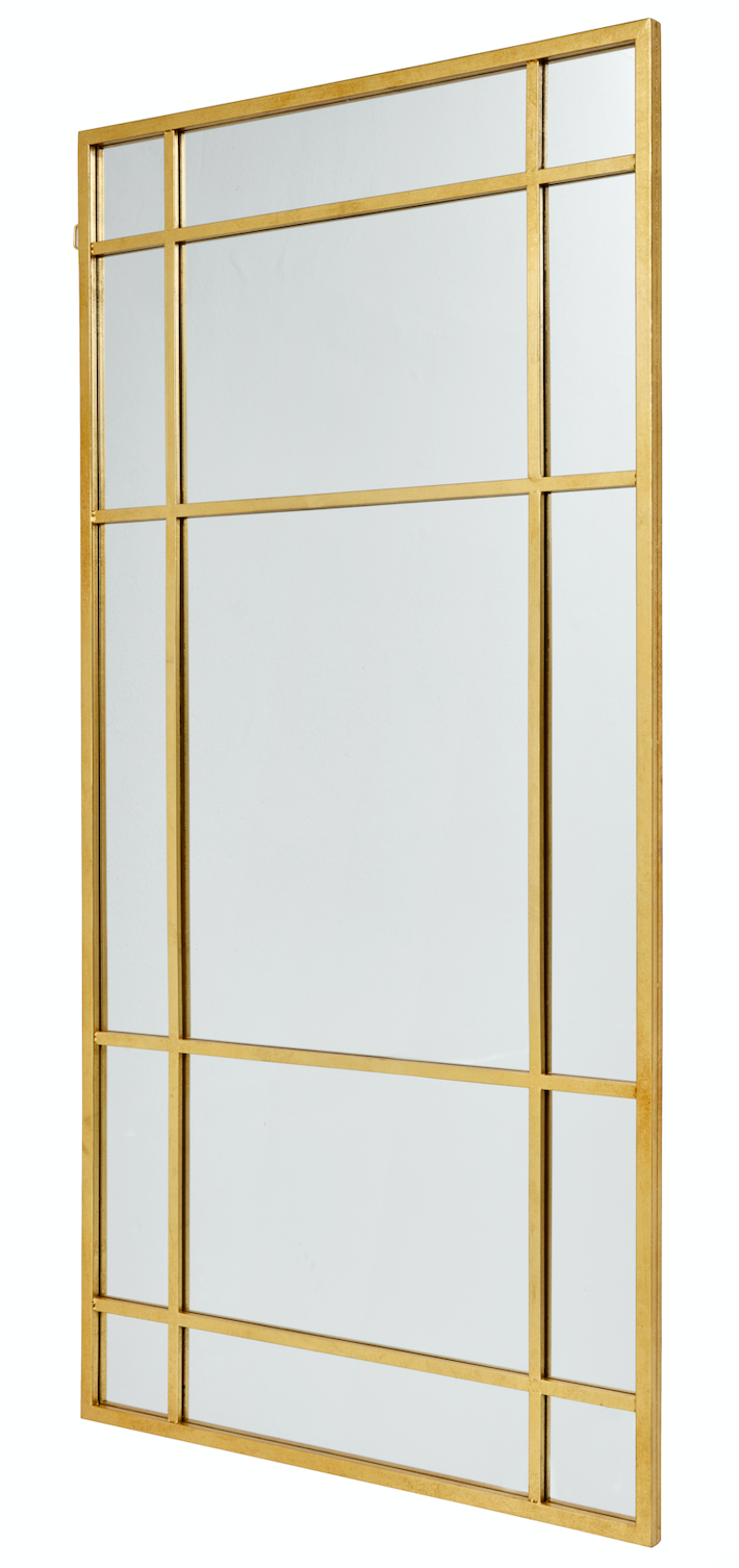 Nordal SPIRIT spejl med jernramme - 204x102 cm - guld finish - Takkliving.dk