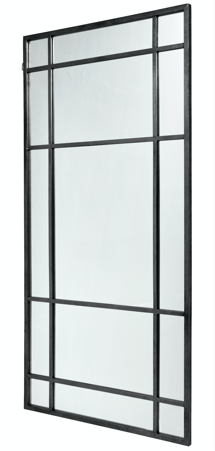 SPIRIT spejl med jernramme - 204x102 cm - sort