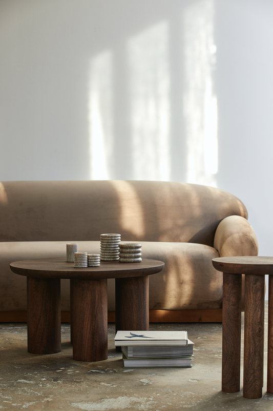 HELIN sofabord i mangotræ - h40 cm - mørk brun