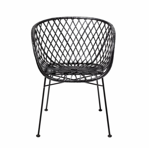 Kama - Lounge Chair, Black, Rattan