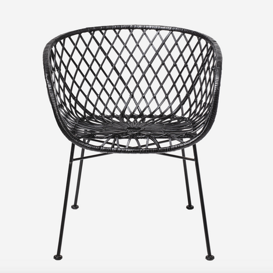 Bloomingville Lounge Chair, Black, Rattan - Takkliving.dk