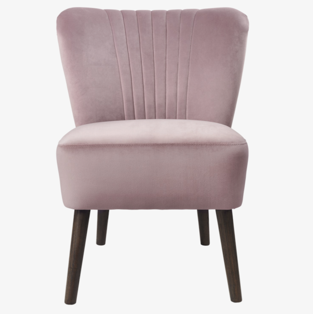 Cozy Living Chair - Copenhagen Lounge - Velvet - OLD ROSE - Takkliving.dk
