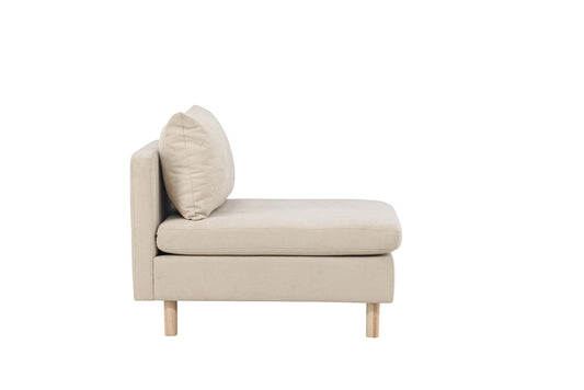 Zero Single Sofa - Woodlook / Beige Stof