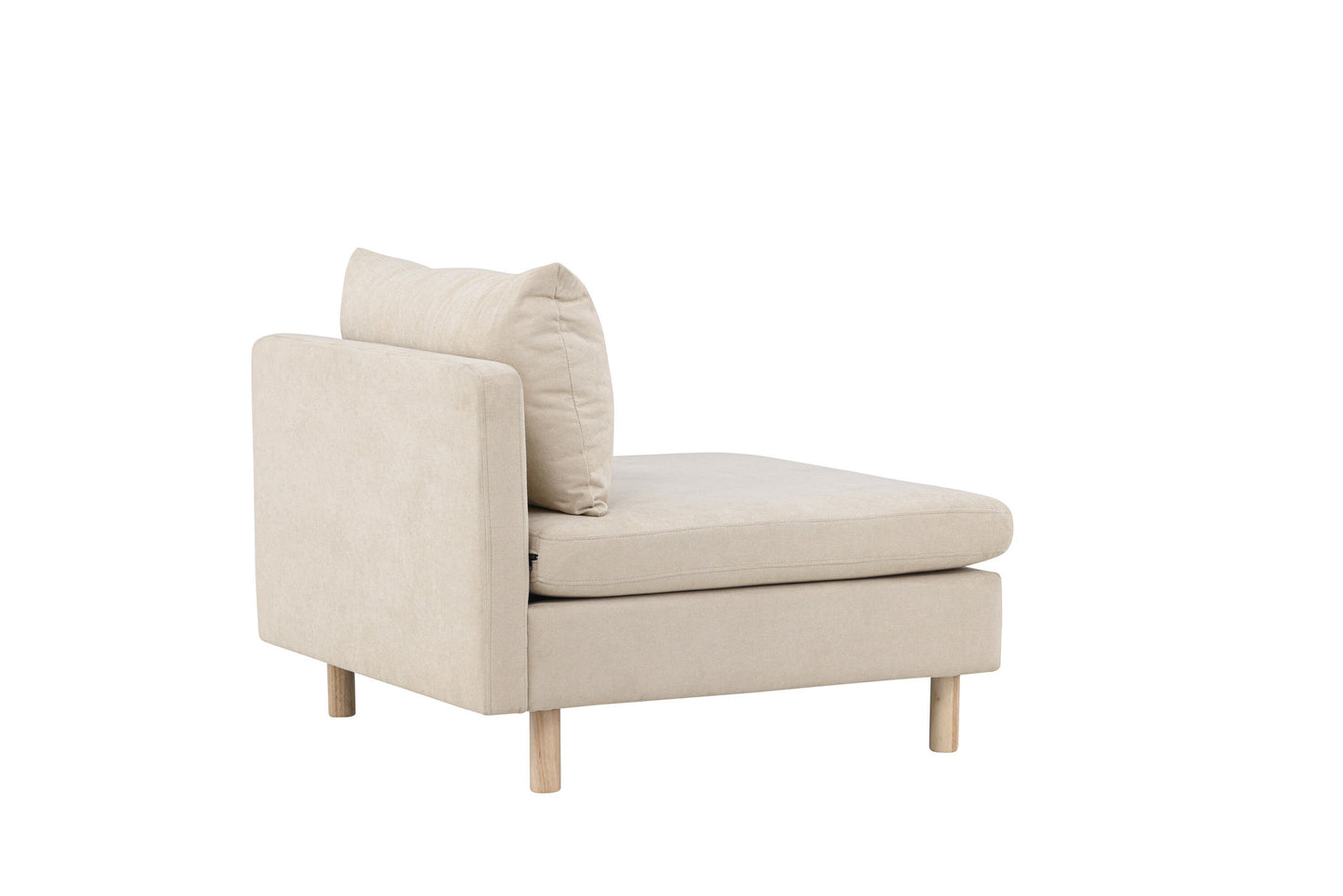 Zero Single Sofa - Woodlook / Beige Stof