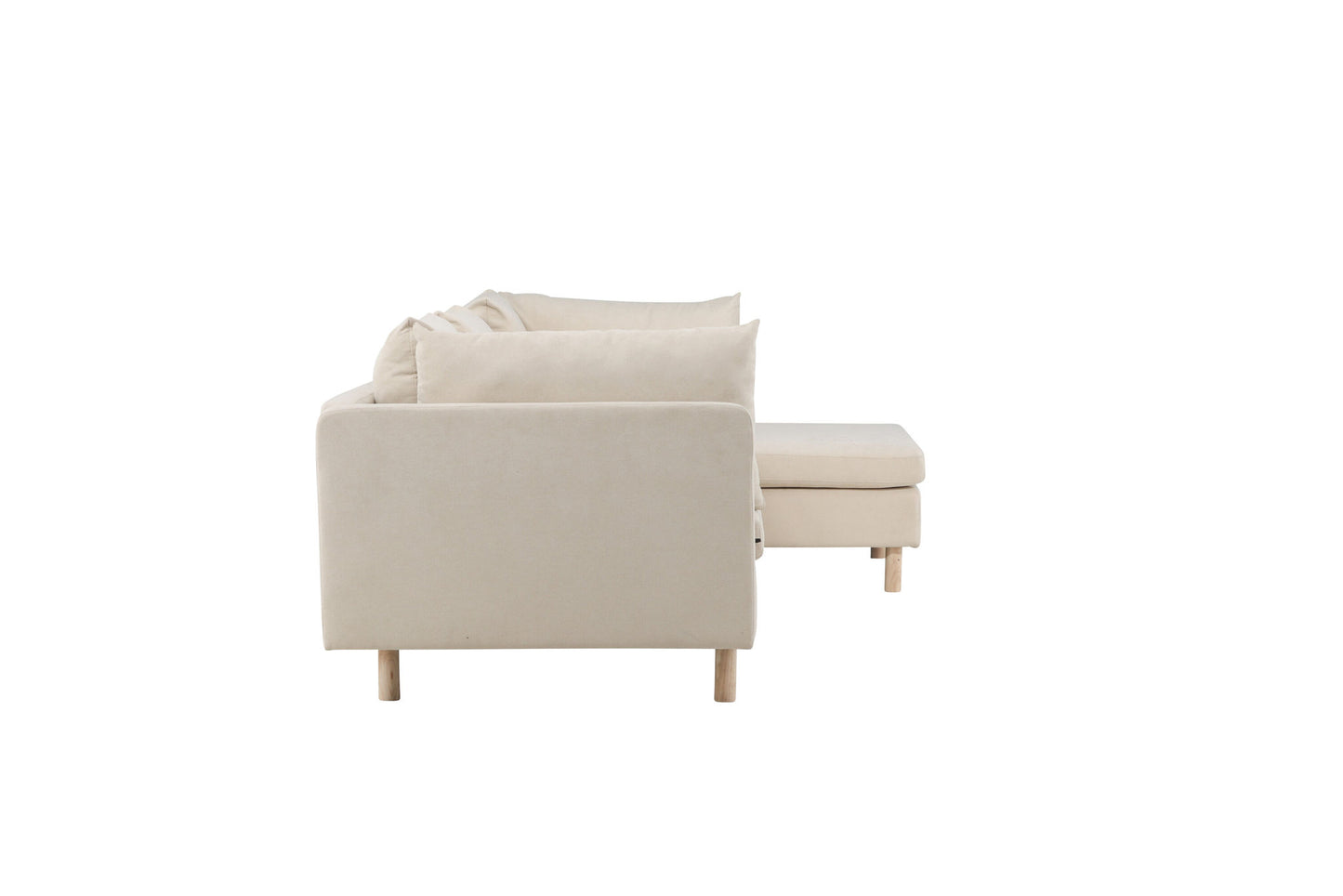 Nul 3 -sæde sofa - Woodlook / Beige stof