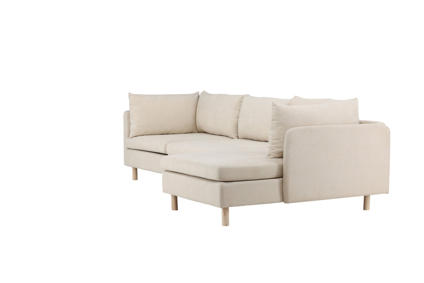 Nul 3 -sæde sofa - Woodlook / Beige stof
