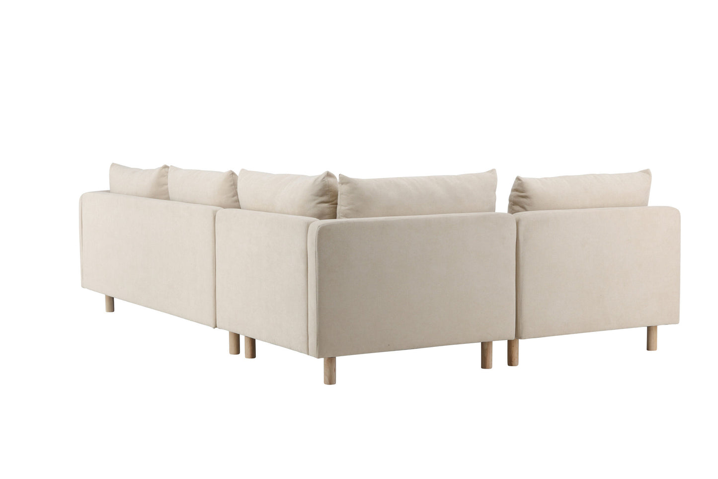 Zero Corner Sofa - Woodlook / Beige Stof