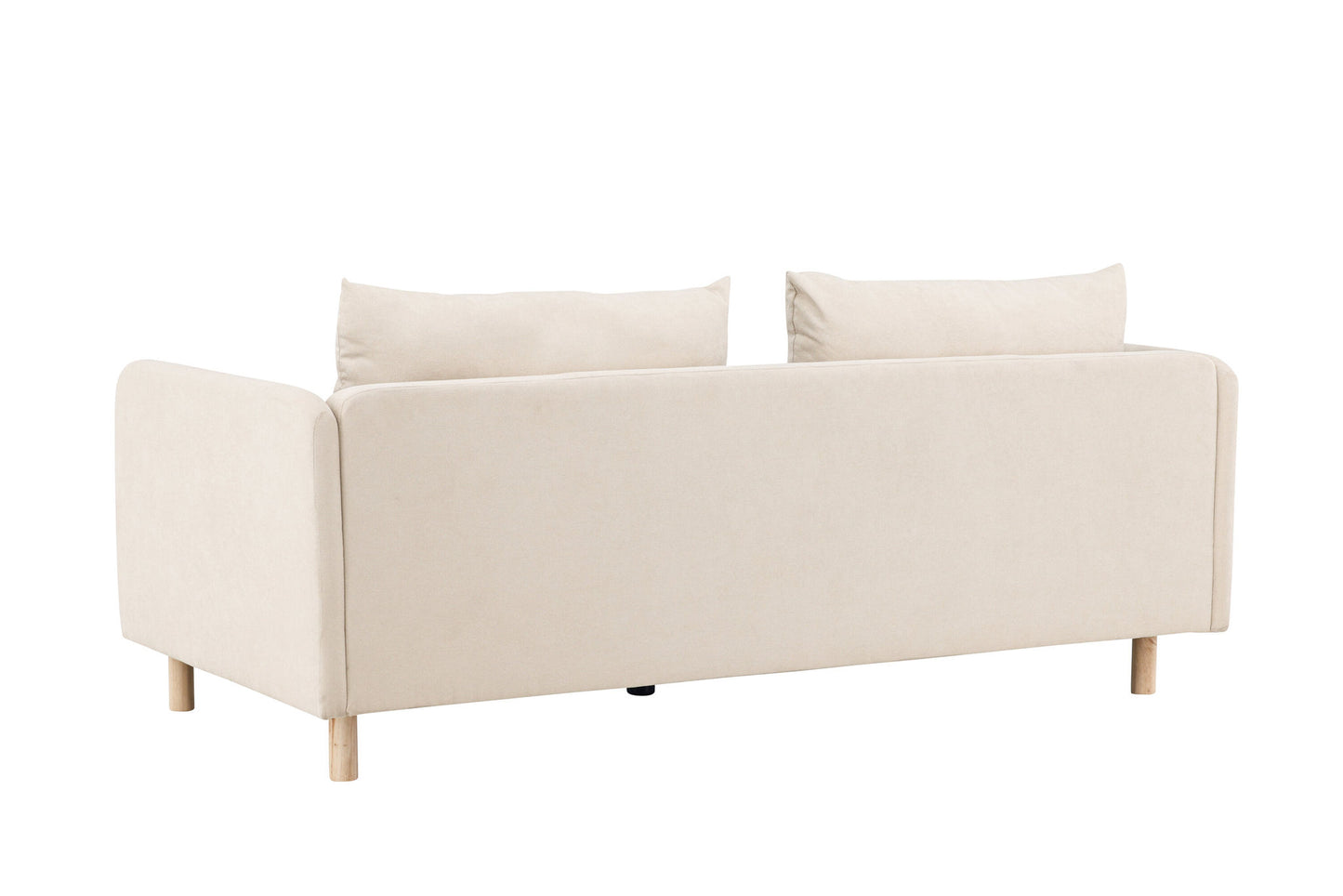 Nul 2 -sæde sofa - Woodlook / Beige stof