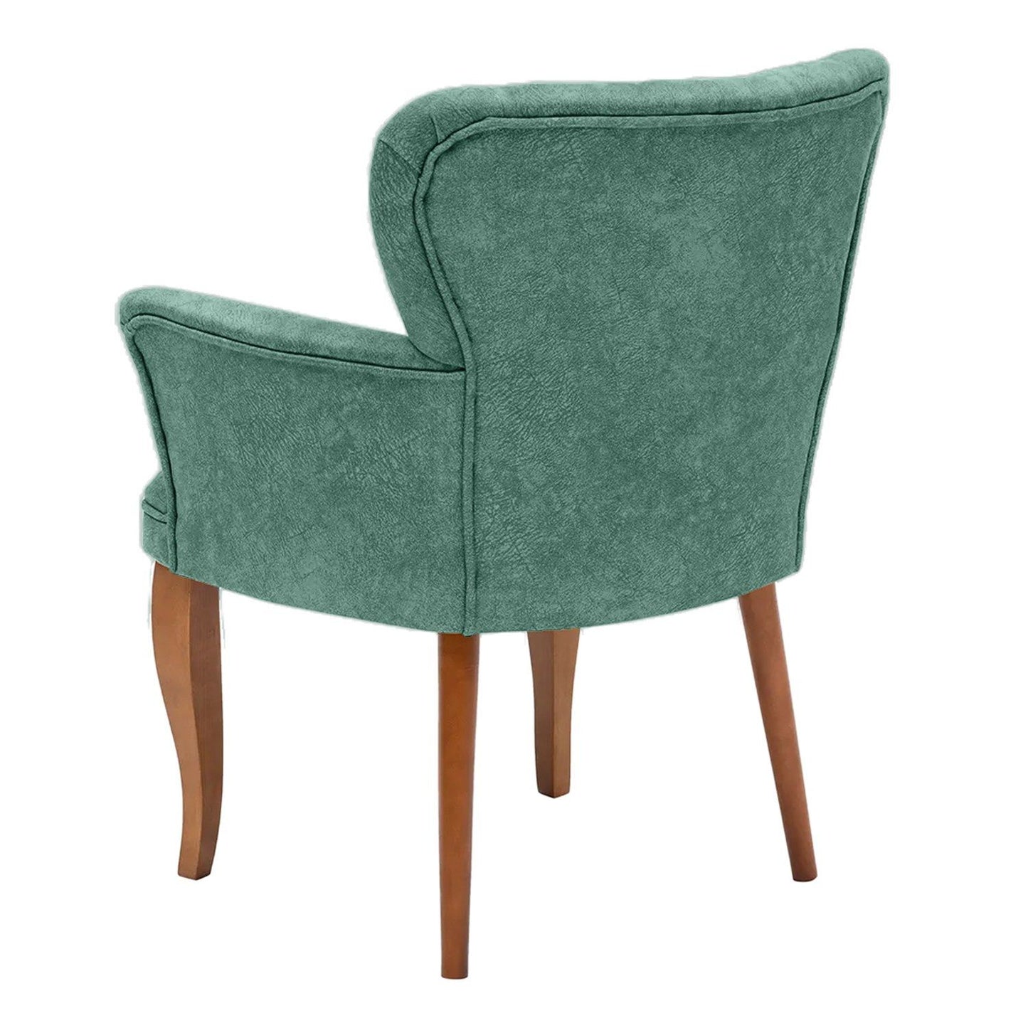 Paris Walnut Wooden - Sea Green - Wing Chair