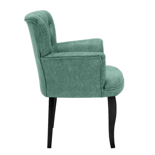 Paris Black Wooden - Sea Green - Wing Chair