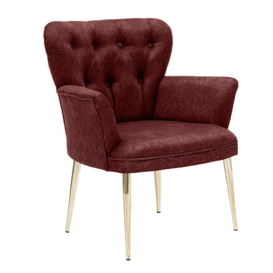 Paris Gold Metal - Claret Red - Wing Chair