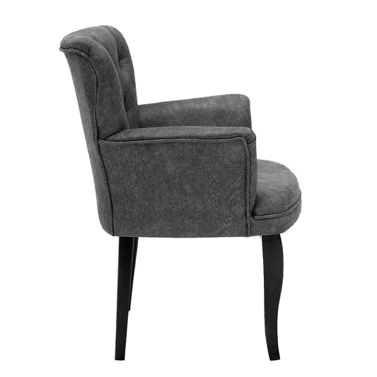Paris Black Wooden - Fume - Wing Chair