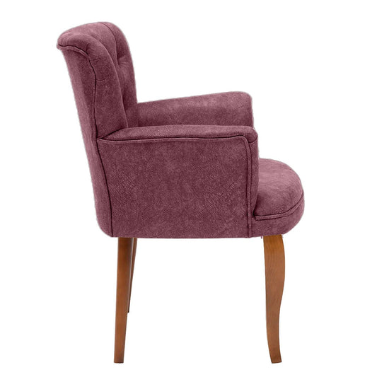 Paris Walnut Wooden - Dusty Rose - Wing Chair