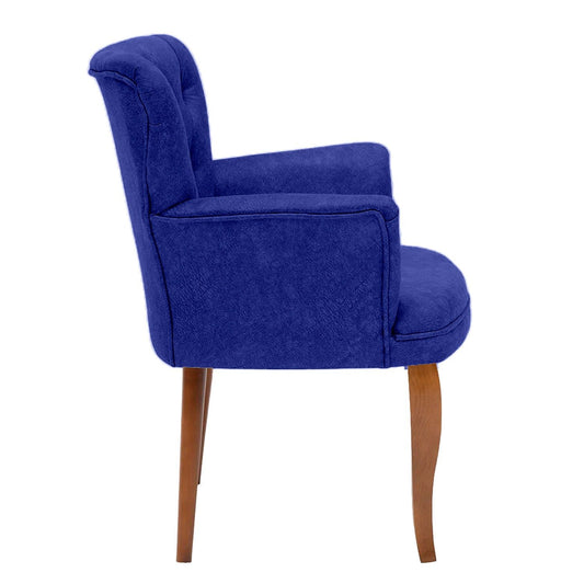 Paris Walnut Wooden - Mørkeblå - Wing Chair