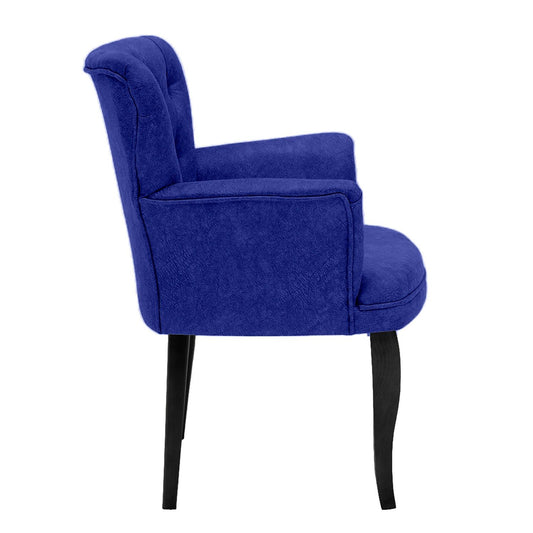 Paris Black Wooden - Mørkeblå - Wing Chair