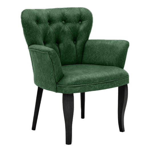 Paris Black Wooden - Khaki - Wing Chair