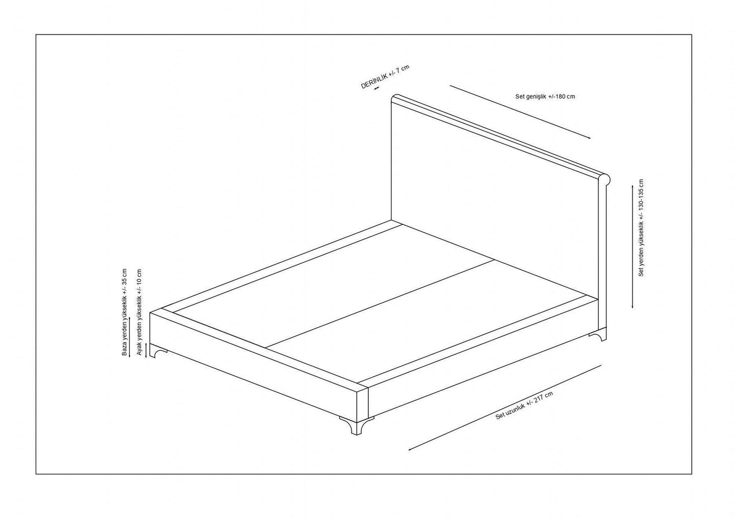 Sonata 150 x 200 - Beige - Double Bed Base & Headboard