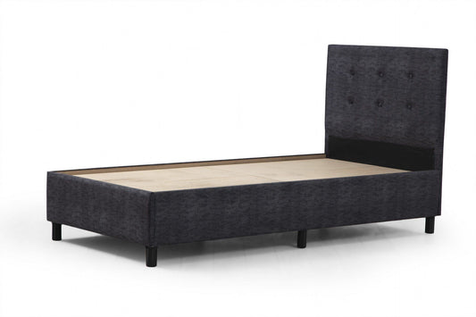Hira 150 x 200 - Anthracite - Double Bed Base & Headboard