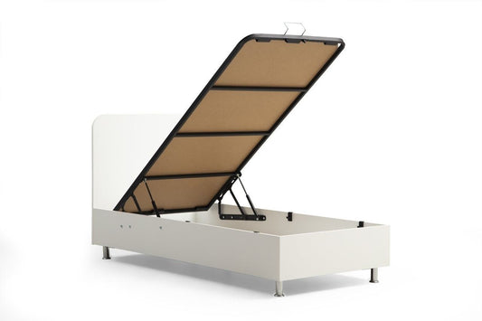 Kale 90 x 190 - White - Single Bed Base & Headboard
