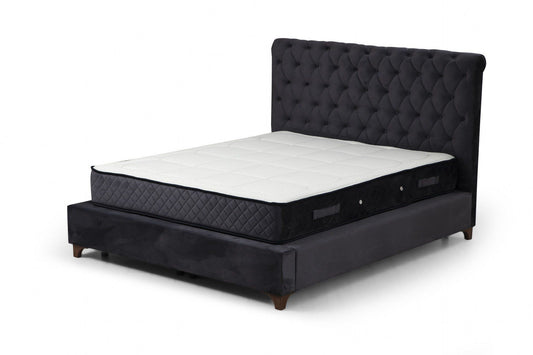 Deluxe Set 150 x 200 - Anthracite - Double Mattress, Base & Headboard