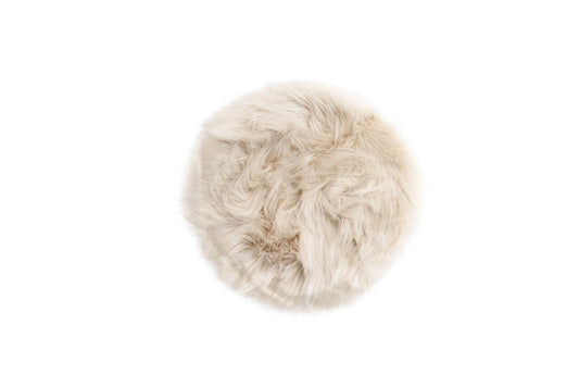 Katy - Stolpude, Polyester Fake Fur - 34*34, Rundt - Beige