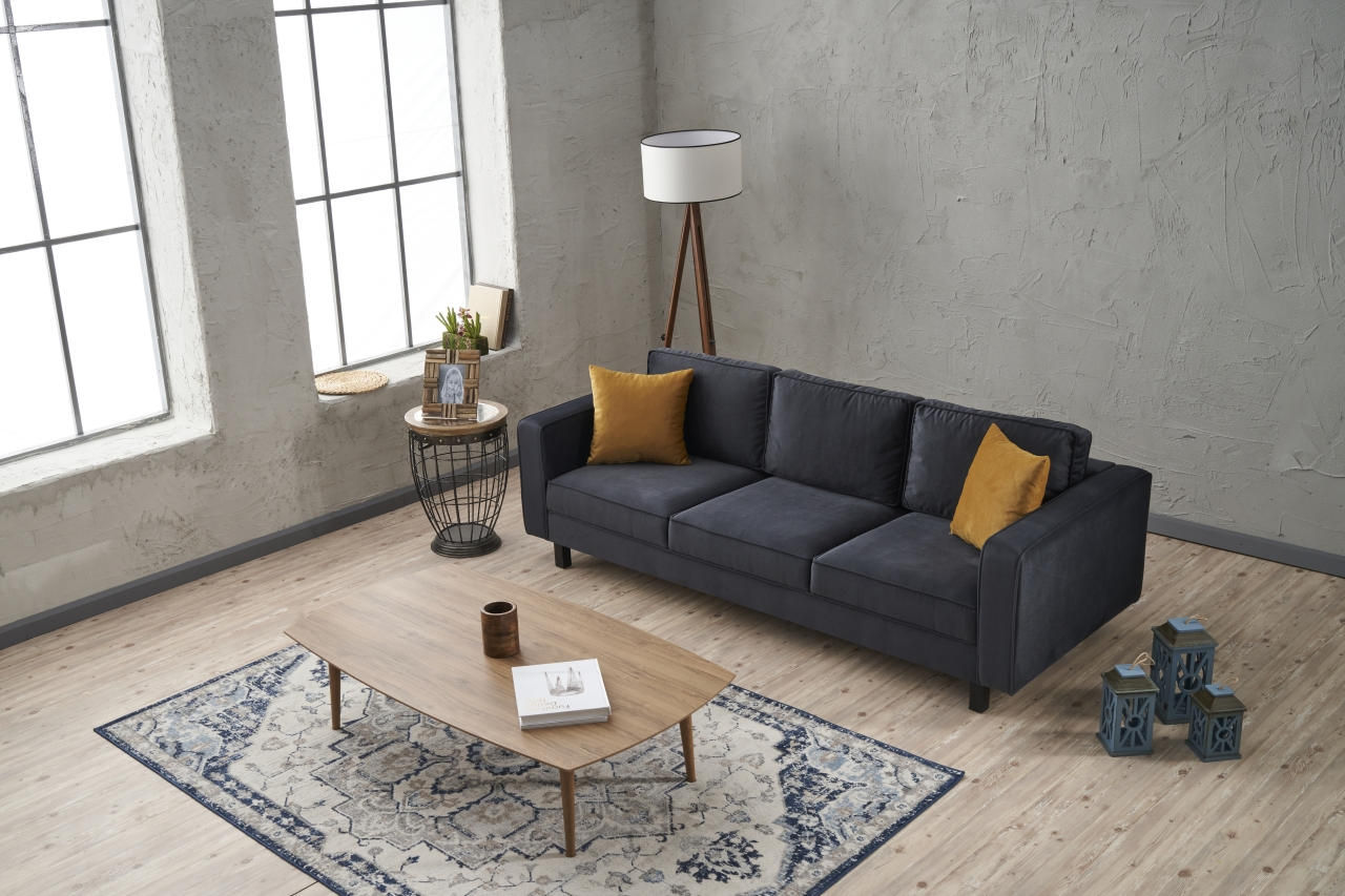 Kale Velvet - antracit - 3-sæders sofa