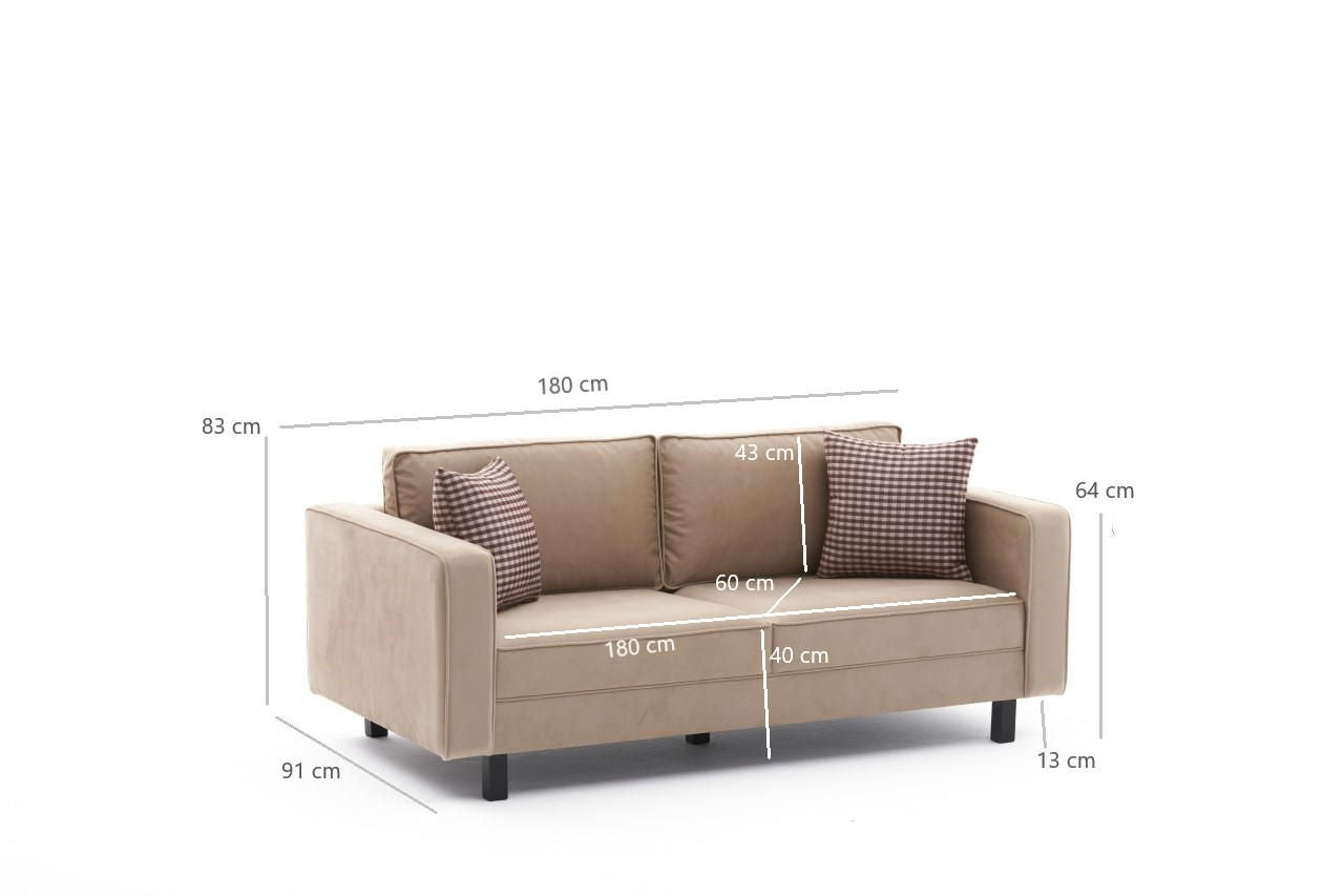 Kale Velvet - Creme - 2-sæders sofa