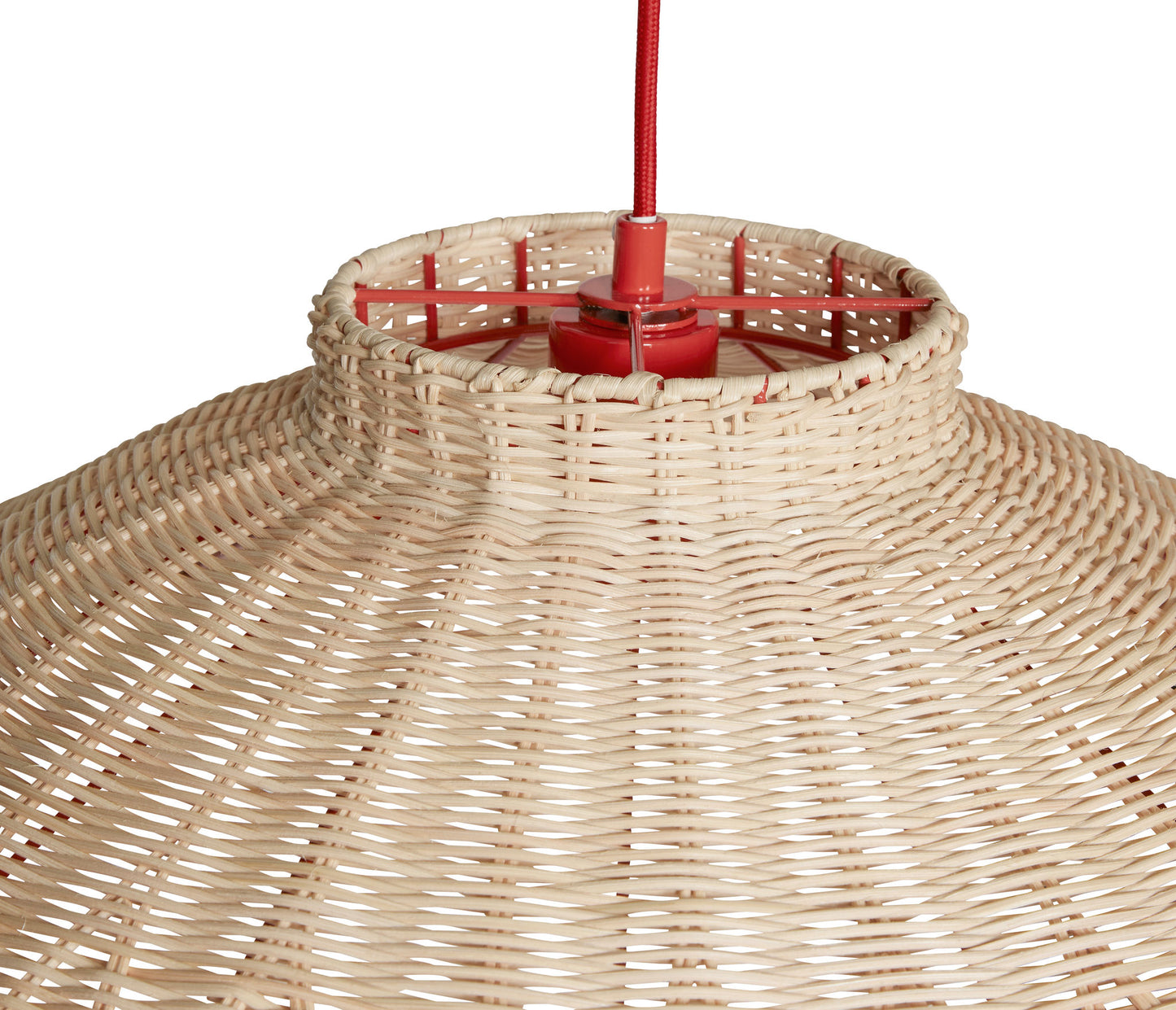 Chand - Stor loftslampe i trapez-form med rød stofledning