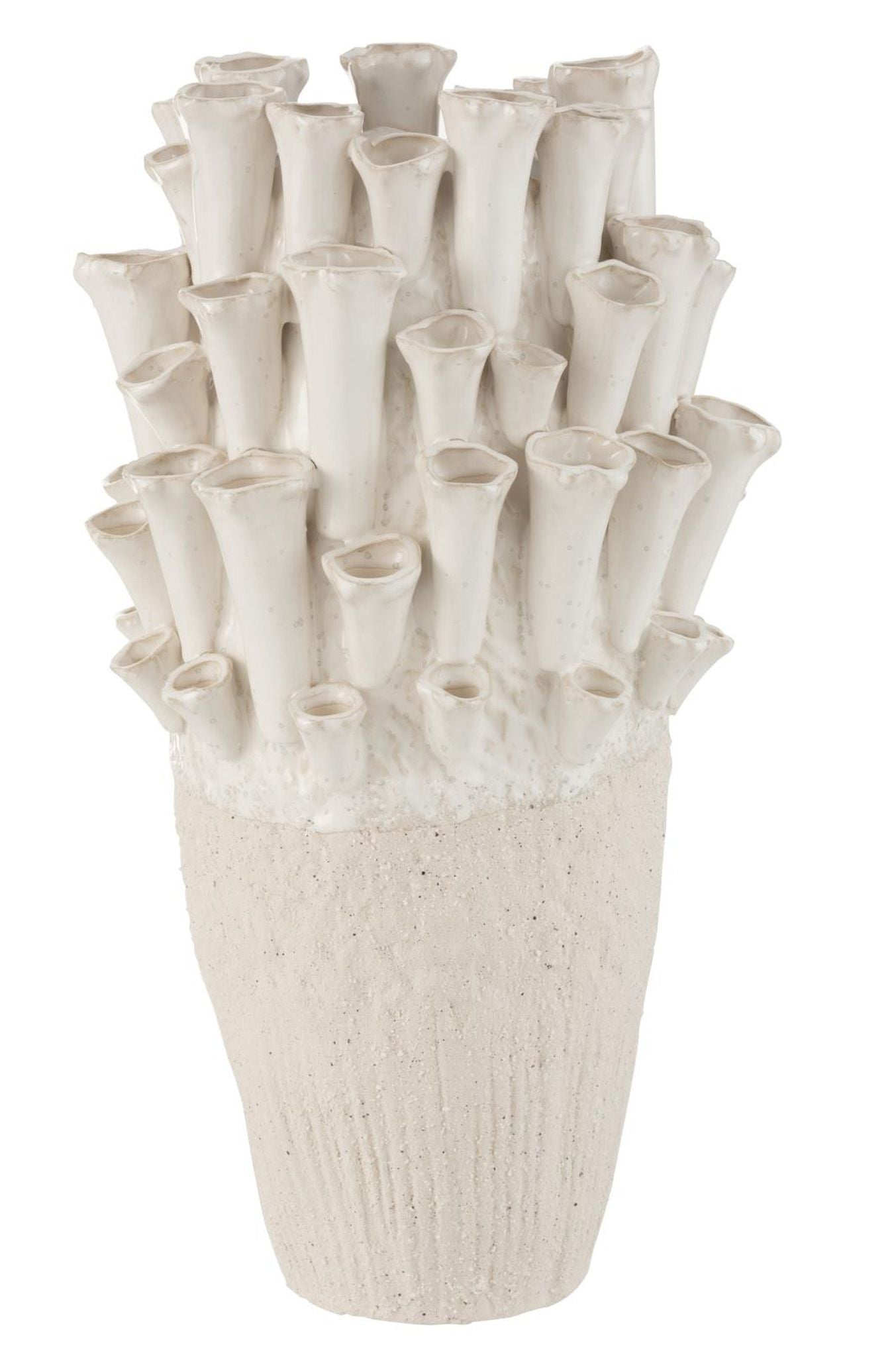 Vase anemone høj ceram beige