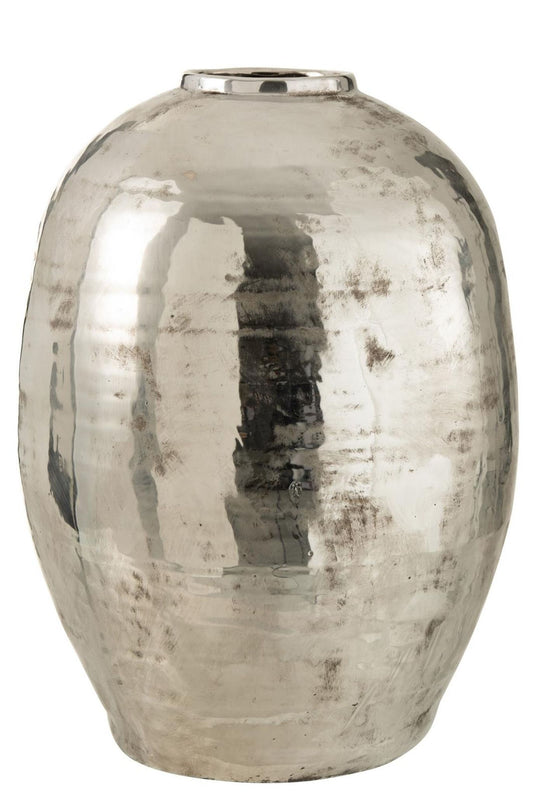 Vase rund arya metal sølv