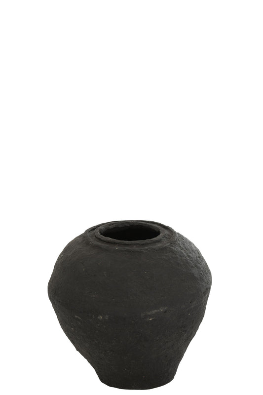 Vase papirmache sort lille