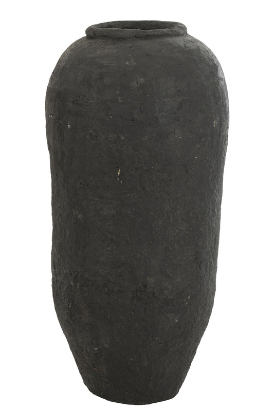 Vase papirmache sort stor