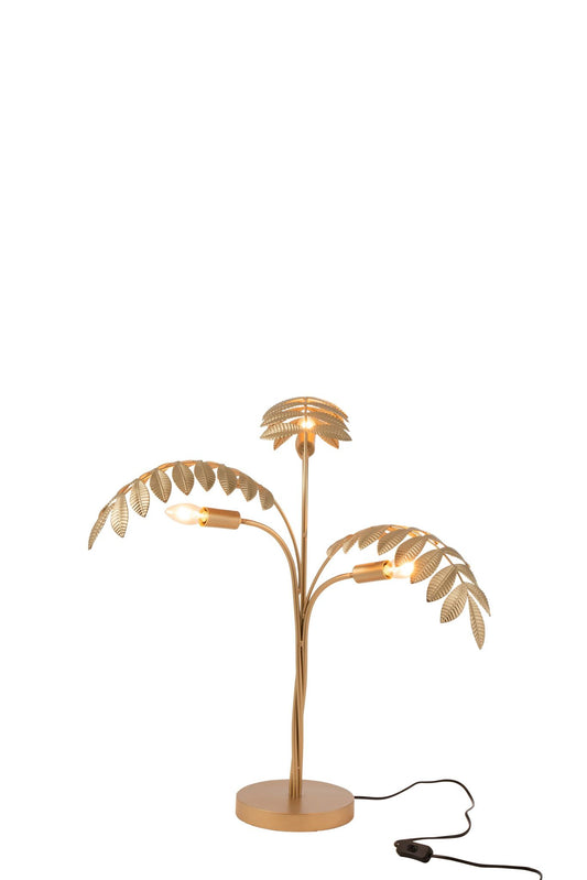 Bordlampe palmetræ zink guld