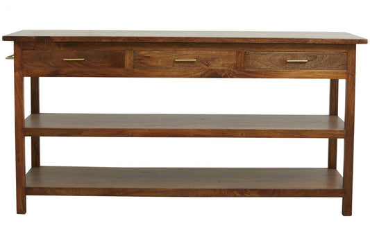 CASPIAN kitchen table, wooden w/drawers